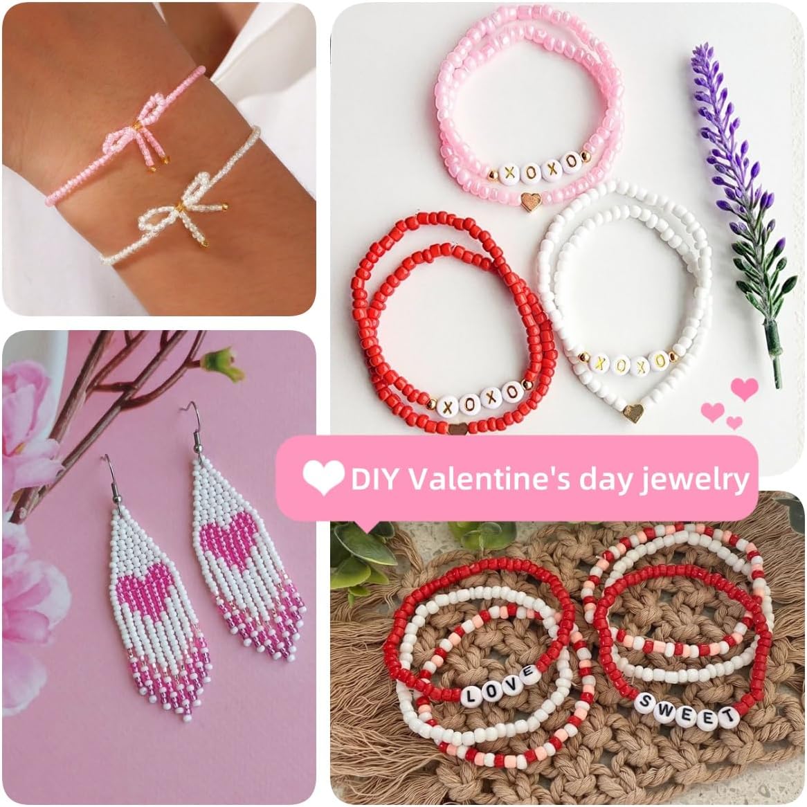 Paodey Friendship Bracelet Kit 3mm Seed Beads, 30000 Pcs 8/0 Glass Seed Beads 96 Colors Small Beads Bulk with Letter Bead Charms for Jewelry Making Girls Rings Necklaces Waist Chain DIY Craft Gift