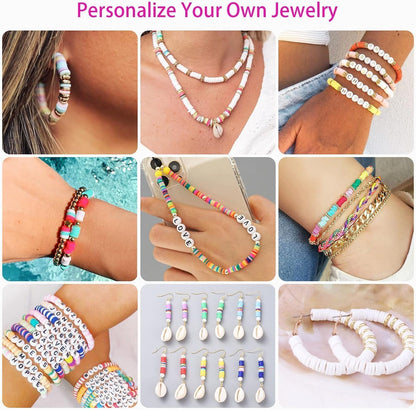 Paodey Girls Gifts Bracelet Making Kit, 20 Colors Polymer Clay Beads with Charms Arts and Crafts Kit Jewelry Making Set Birthday Gift Idea Girl Toys Gifts Party Favors for Kids Ages 6-13